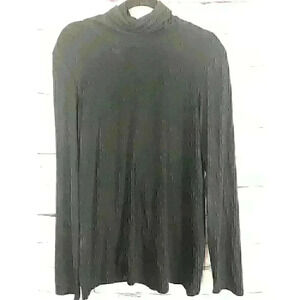 Peruvian Connection Women Size XL Black Long Sleeve Turtleneck Shirt